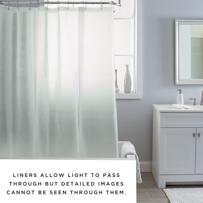 Bath Bliss PVC Heavy Weight Shower Curtain Liner | 4G | 70"x72" | Rust Resistant Copper Grommets | Magnetic Hem | Mint Green - Image 2